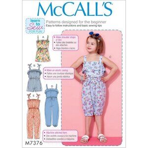 McCalls M7376 Girls Romper & Jumpsuit Sewing Pattern Sizes 2-5